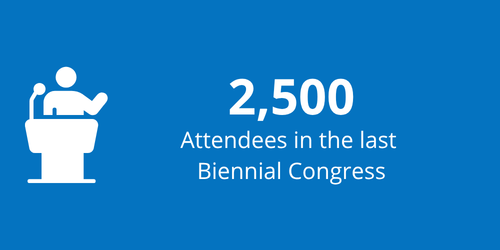INFOGRAPHICS 3 - number of attendees at BC: 2500 attendees in the last biennial congress